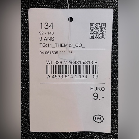 Palomino Girls Grey Sparkling Leggings Pants Size 134 - Picture 3 of 3